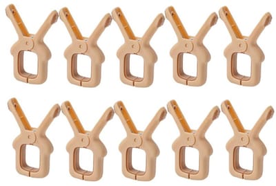 10-stuks Strandhanddoekclips - Wasknijperclips - Diefstalbestendige wasknijperclips - Ligstoelclips - Windbestendig - Geschikt voor binnen- en buitengebruik - Geschikt voor het drogen van handdoeken, kleding en beddengoed - Kaki