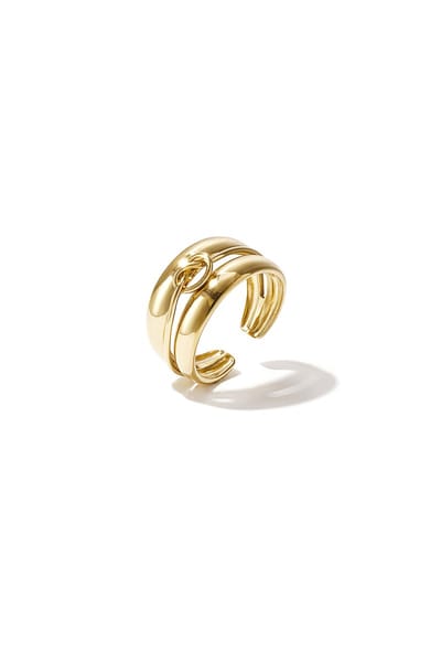 Goudlief - 3 ringen in één - stainless steel - gold plated