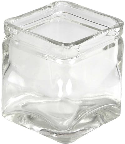 Vierkant glas, H: 5,5 cm, afm 5,5x5,5 cm, 12 stuk/ 1 doos