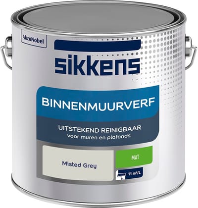 Sikkens - Binnenmuurverf Mat - Misted Grey - Mengverf - 2,5 L
