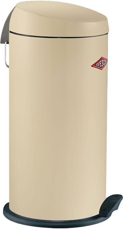 WESCO Capboy Maxi Prullenbak | Pedaalemmer | 22 Liter | Metaal - Amandel | Afvalemmer - Made in Germany