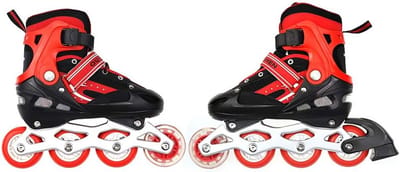 Verstelbare Inline Skates voor Kinderen, Tieners en Volwassenen (Rood)