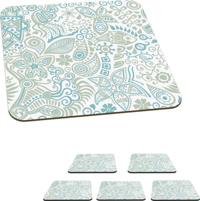 Onderzetters voor glazen - Vlinders - Patronen - Abstract - 10x10 cm - Glasonderzetters - 6 stuks
