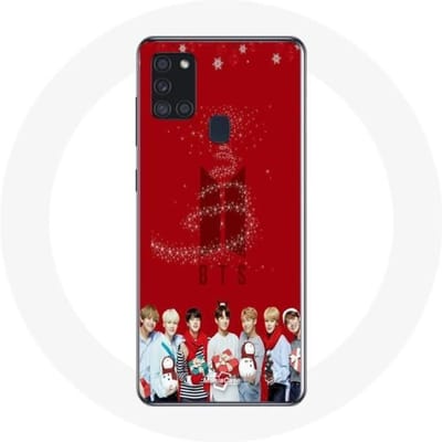 Coque pour Samsung Galaxy A21s BTS Bangtan Garçons Fond Rouge Cadeau de Noël 2023