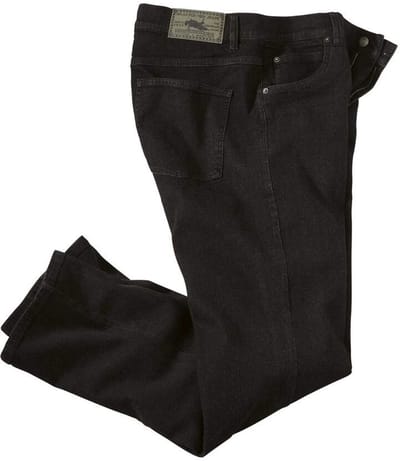 ATLAS FOR MEN - Zwarte stretch regular jeans - Heren - Verkrijgbaar in grote maten - W34