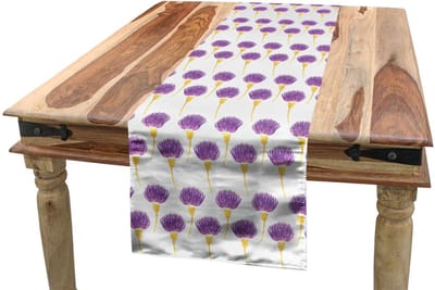 ABAKUHAUS Distel-tafelloper – 40x180 cm – Polyester – licht oranje/lila