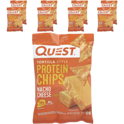 Quest Nutrition Protein Tortilla Chips (8x32g) Nacho Cheese - Functionele voeding - Eiwit Snacks