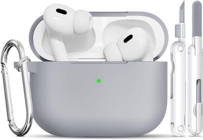 Siliconen Beschermhoes voor AirPods Pro met Reinigingskit en Sleutelhanger - Ondersteunt Draadloos Opladen en USB-C/Lightning Kabel