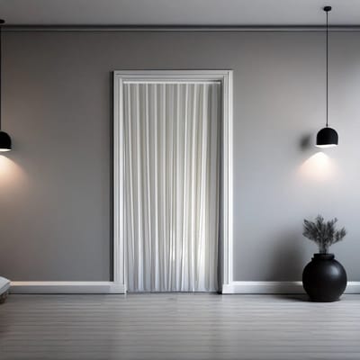 Jekra Vliegengordijn/deurgordijn Linten - 90x220 cm - Wit/Grijs