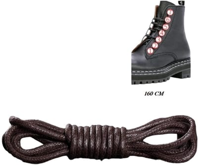 Ronde schoenveters Bruin - veter 160 CM - Gewaxt- Youhomy Shoelaces- Geschikt voor leder schoenen| Leder laarzen veters