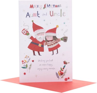 Feestelijke Kerstkaart voor Tante en Oom met Kerstman Ontwerp