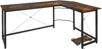 L-vormig Hoekbureau Fioren - Voor Thuiswerken, Gaming & Kantoor - Ruim PC & Laptop Werkstation - 167 cm - Retro
