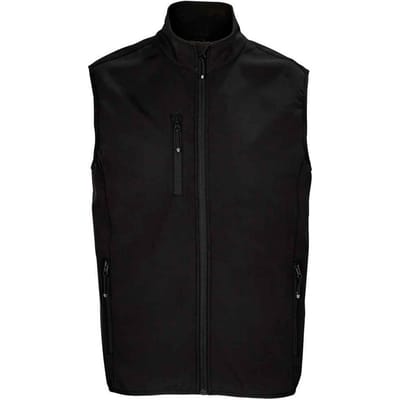 SOLS Heren Falcon Softshell gerecyclede bodywarmer (Zwart)