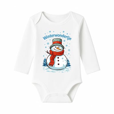 Romper Baby Kerst – Winterwondertje – Wit – Lange mouw – Maat 86/92