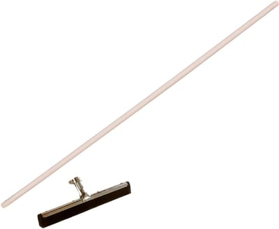 Talen Tools Vloer/douche trekker - voor water - metaal/hard rubber - breed 35 cm - met houten steel 130 cm - waterbezem - watertrekker