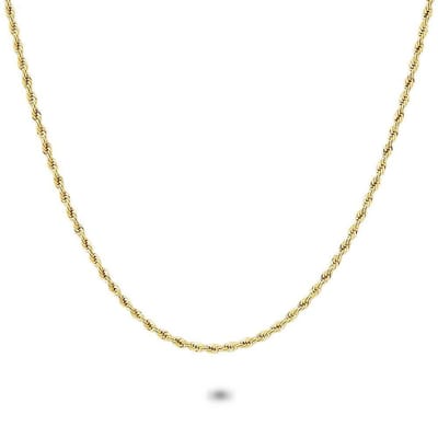Twice As Nice Halsketting in goudkleurig edelstaal, gedraaide ketting, 2,3 mm 40cm+5cm