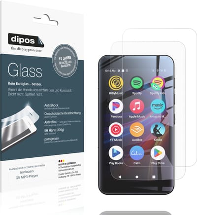 dipos – 2x Matte Pantserfolie geschikt voor innioasis G5 MP3-Player | 9H Screenprotector