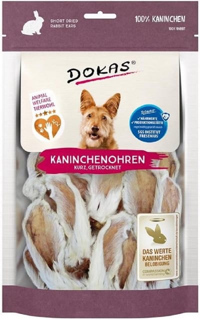 Droog Konijnenoren met Vacht voor Honden - Natuurlijke Kauwsnoepjes