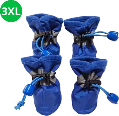 Livano Hondenschoenen Pootbeschermer - Hondenschoenen - 4 Stuks - Hondenschoentjes - Pootbescherming Hond - Waterbestendig - Blauw 3XL