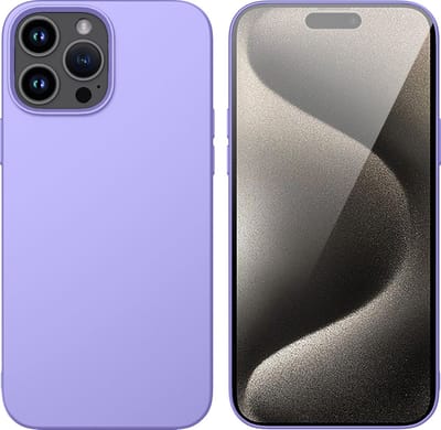 Hoesje Geschikt voor iPhone 15 Pro – Liquid siliconen Backcover – Lila