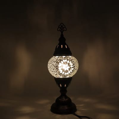 Turkse Mozaïek Lamp - Tafellamp Ø 12 cm - Hoogte 30 cm - Handgemaakt en Kleurrijk