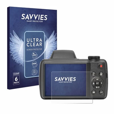 Savvies - Screenprotector voor Kodak Pixpro AZ528 - Folie Beschermfolie transparant 6 Stuks
