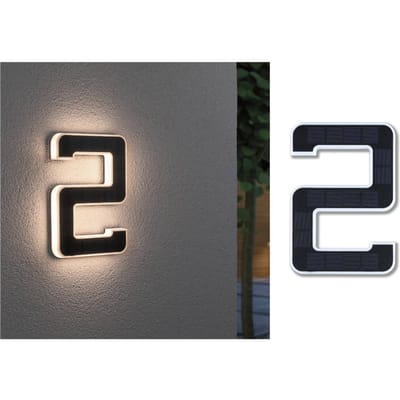 Paulmann 79843 4000870798430 Huisnummerlamp op zonne-energie Energielabel: A (A - G) 0.20 W Warmwit Zwart