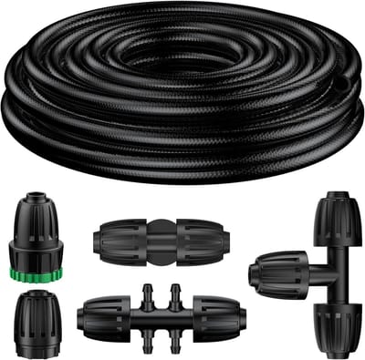 7,6 m PVC-slang van 1,27 cm met 5 accessoires voor tuin en vijvergebruik