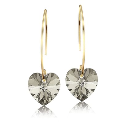 Montebello Oorbellen Pippa HG110 - Swarovski Hart - 925 Verguld Zilver - Ø14mm - 40mm