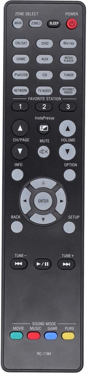 Allecto - TV Remote Control - Geschikt voor Denon AVR-modellen - Ergonomisch ontwerp - Zwart - Tot 10 meter afstand - Handige bediening - Ideaal vo...
