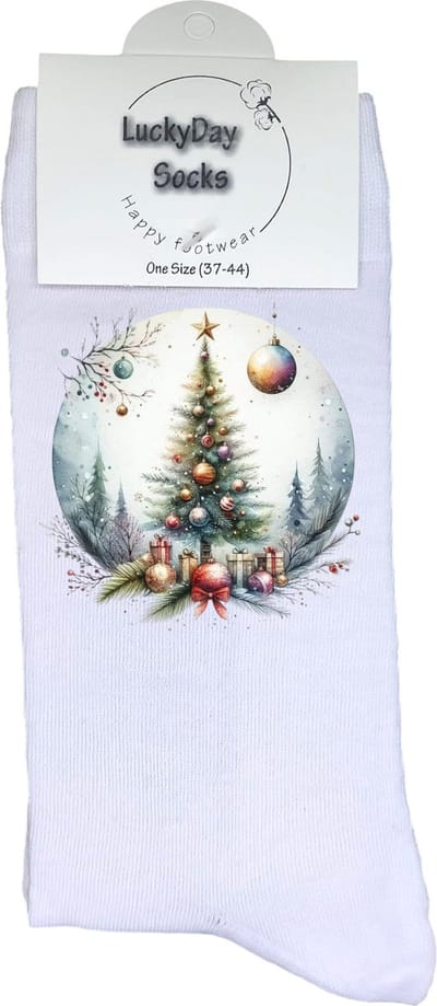 Denneboom - Verjaardag cadeau - Grappige sokken - Print sokken - Leuke sokken voor heren en dames - Moederdag - Vaderdag - Cadeau voor hem en haar - Kerstcadeau - Muziek - Vrolijke sokken - Valentijns cadeau - Sokken waar je vrolijk van wordt - 37-44