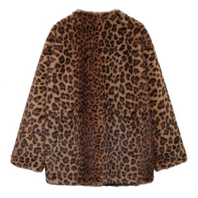 Damesjassen Winter Luipaardprint Imitatiebontjas Warme Vintage Herfst Pluche Jas Bovenkleding Lange Mouw Bontjas Dames S
