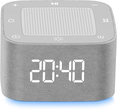 White Noise Machine Slaaphulp, witte ruis met 32 rustgevende geluiden, 7 kleuren, nachtlampje, 5 timers, witte ruismachine met geheugenfunctie, slaaphulp voor volwassenen, student