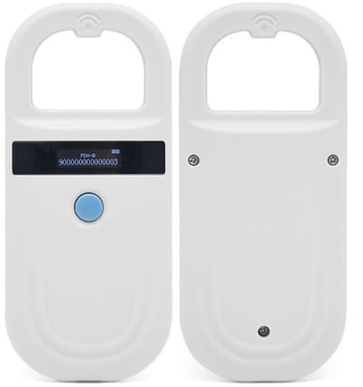 longziming -Chipreader – Compacte Chiplezer – RFID Dierentag Lezer Draadloos – Handscanner Oormerken – LCD Display – USB Dataoverdracht – voor Katten, Honden en Andere Dieren - Wit