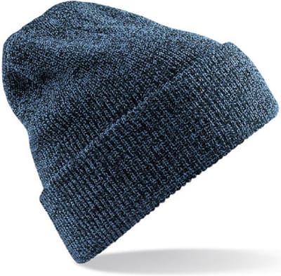 Beechfield Heritage Beanie - gebreid - wintermuts - petrol blauw - volwassenen - Dames / herenmuts
