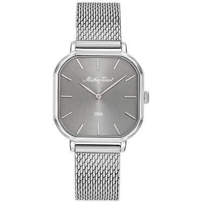 Mathey-Tissot Monsoon Vierkant Roestvrij Staal Zilveren Wijzerplaat Quartz D7917AS Dameshorloge zilver