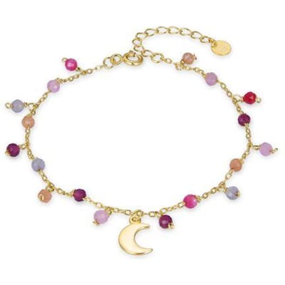 Luxenter Sterling zilveren 925 armband met multicolour kristal afgewerkt in 18K geel goud - Tryx
