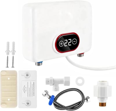 Doorstroomboiler - Elektrische boiler - Direct warm water - IPX4 waterdicht - Compact formaat - Wit