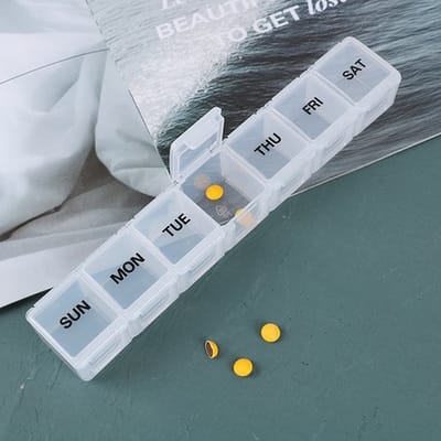 Pillendoosje I Pillendoos I Medicijn Doosje I XXL Pil Box I Zondag t/m Zaterdag I 7 dagen I 1 Week I Transparant
