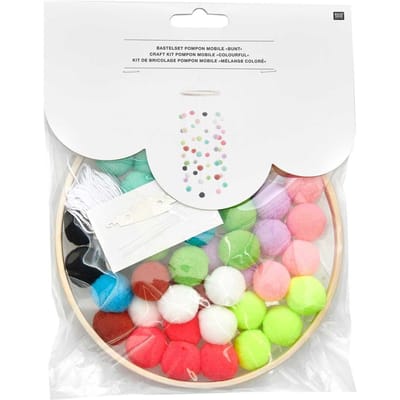 Knutselkit pompoms "Mobiel" - Pastell