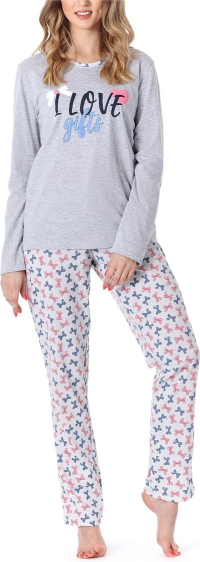 Merry Style Dames Pyjama - Lange mouwen - Lange broek - Katoen - MS-MS10-169-PJ - Gemêleerde Strik - S