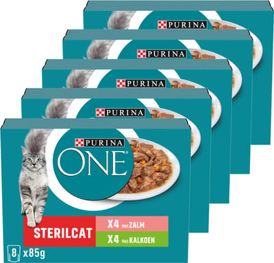 PURINA® ONE® Sterilcat - Kattenvoer Natvoer - Zalm & Kalkoen - 40 x 85 g