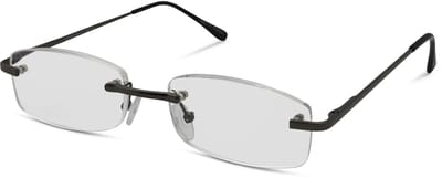 Leesbril Readr. LITE – Gun/Zwart - sterkte +1.00 - Randloos & ultralicht design - comfortabele unisex leesbril met flexveren