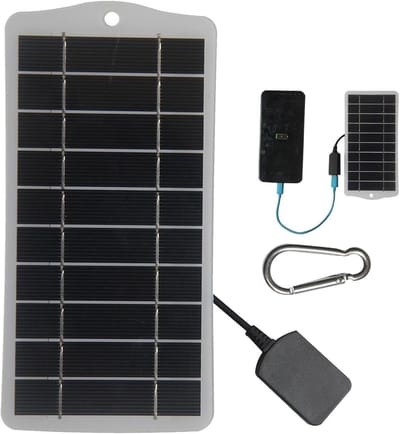 Zonnepaneel Charger - Draagbare Oplader - Outdoor Opladen - Efficiënte Conversie - 17.8x8.8cm - Zwart