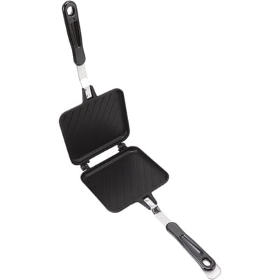 Hete Sandwichmaker Twill Afneembaar Anti-aanbak Dubbelzijdige Verwarming Sandwichpan voor Keuken L black