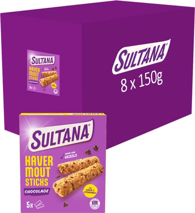 Sultana Havermoutsticks - Chocolade - 8 x 150 gram