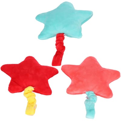 3pcs Forme Étoile de Mer Animaux de Compagnie Doux Peluche Coton Nettoyage des Dents Protection Jouet à Mâcher Mordre pour Chien Chat blue