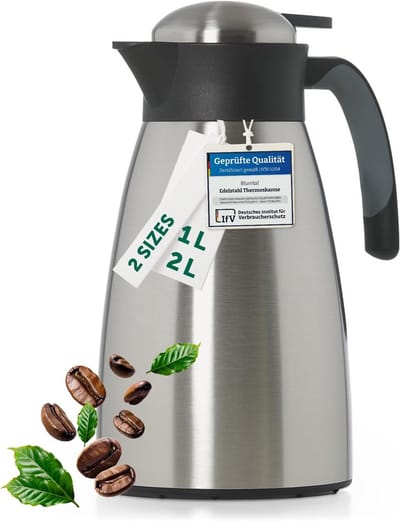 Geïsoleerde Thermoskan RVS 2 Liter - Dubbelwandige Warmhoudkan voor Koud & Warm