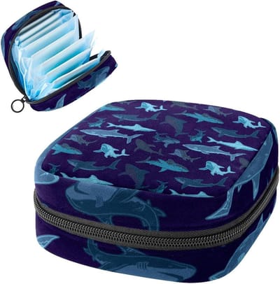 Maandverband Opbergtas - Periode Portemonnee Tampon Tasje - Hygiënisch Opbergen - Zacht Duurzaam Materiaal - 17x17x12 cm - Meerkleurig
