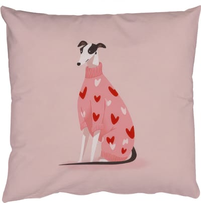 Sierkussens - Kussentjes Woonkamer - 50x50 cm - Hond - Hartjes - Roze